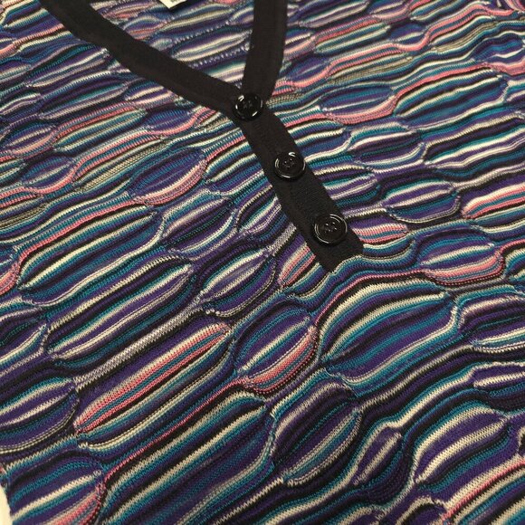 M MISSONI Multi Color Viscose Wool Blend Knit Shirt - Picture 9 of 11